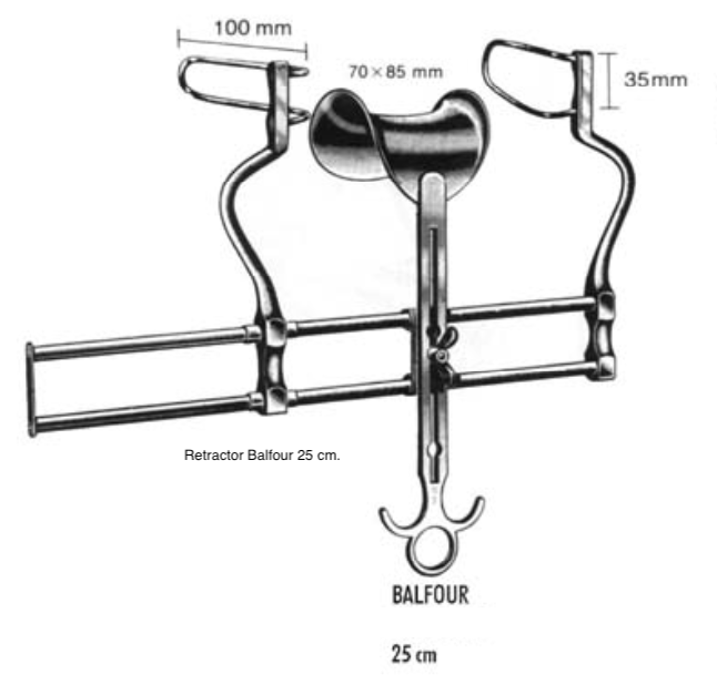 Retractor Balfour 25 cm.