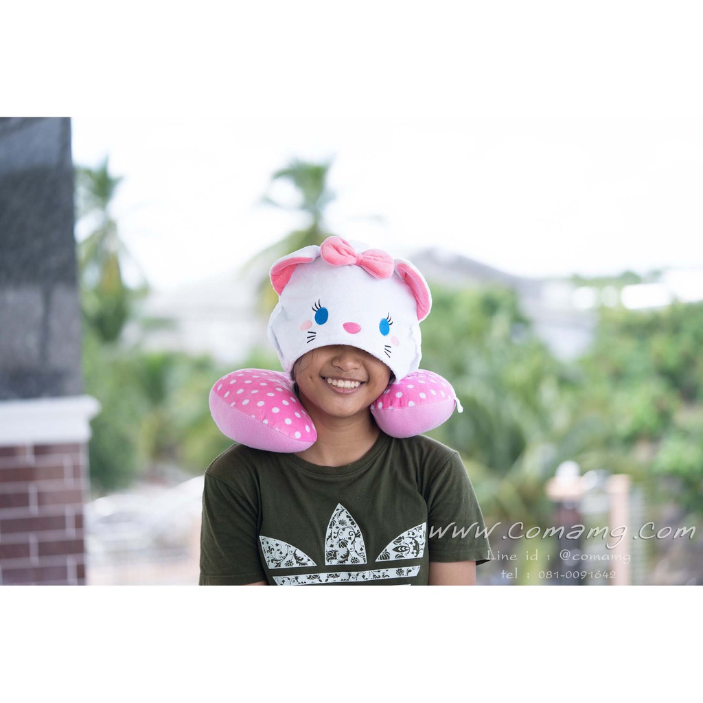 หมอนรองคอมีหมวก แมวมาลี (Marie)