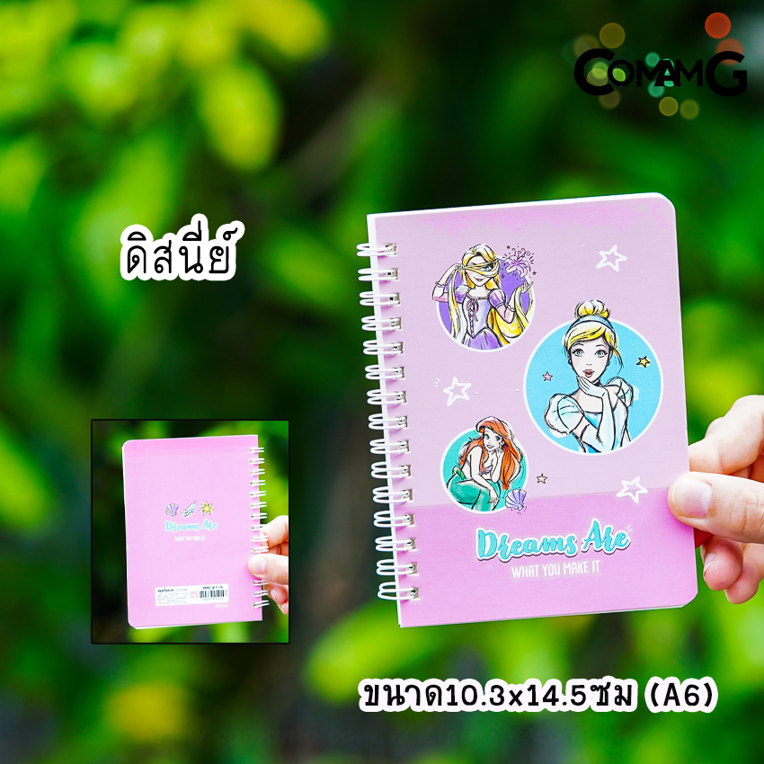 สมุดโน๊ต ขนาดA6 (10.3x14.5CM) สมุดริมลวด บันทึก ลายการ์ตูนลิขสิทธิ์แท้ พร้อมส่ง