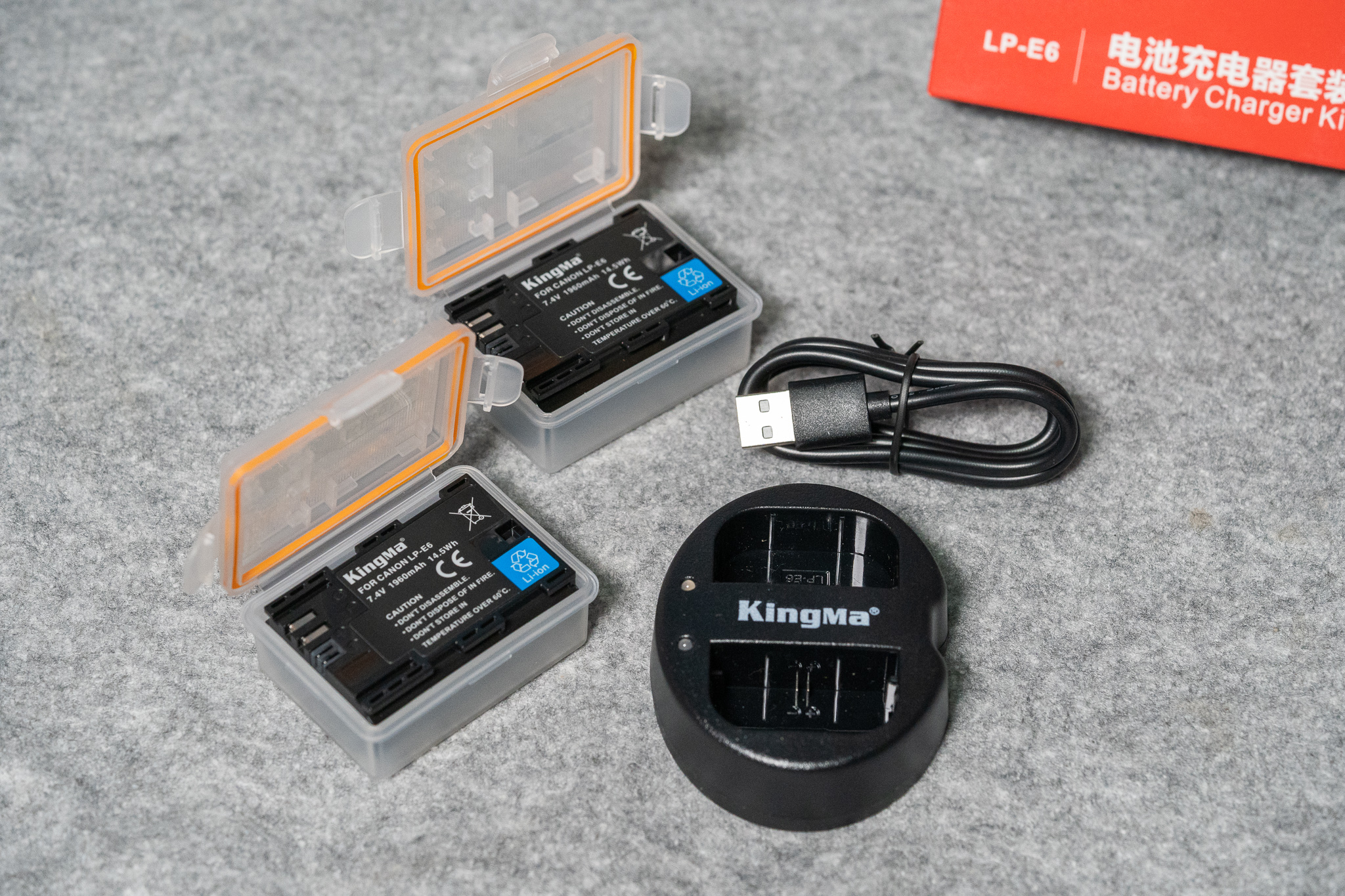 KingMa ชุดแบตเตอรี่+แท่นชาร์จ Canon LP-E6 สำหรับกล้องCanon