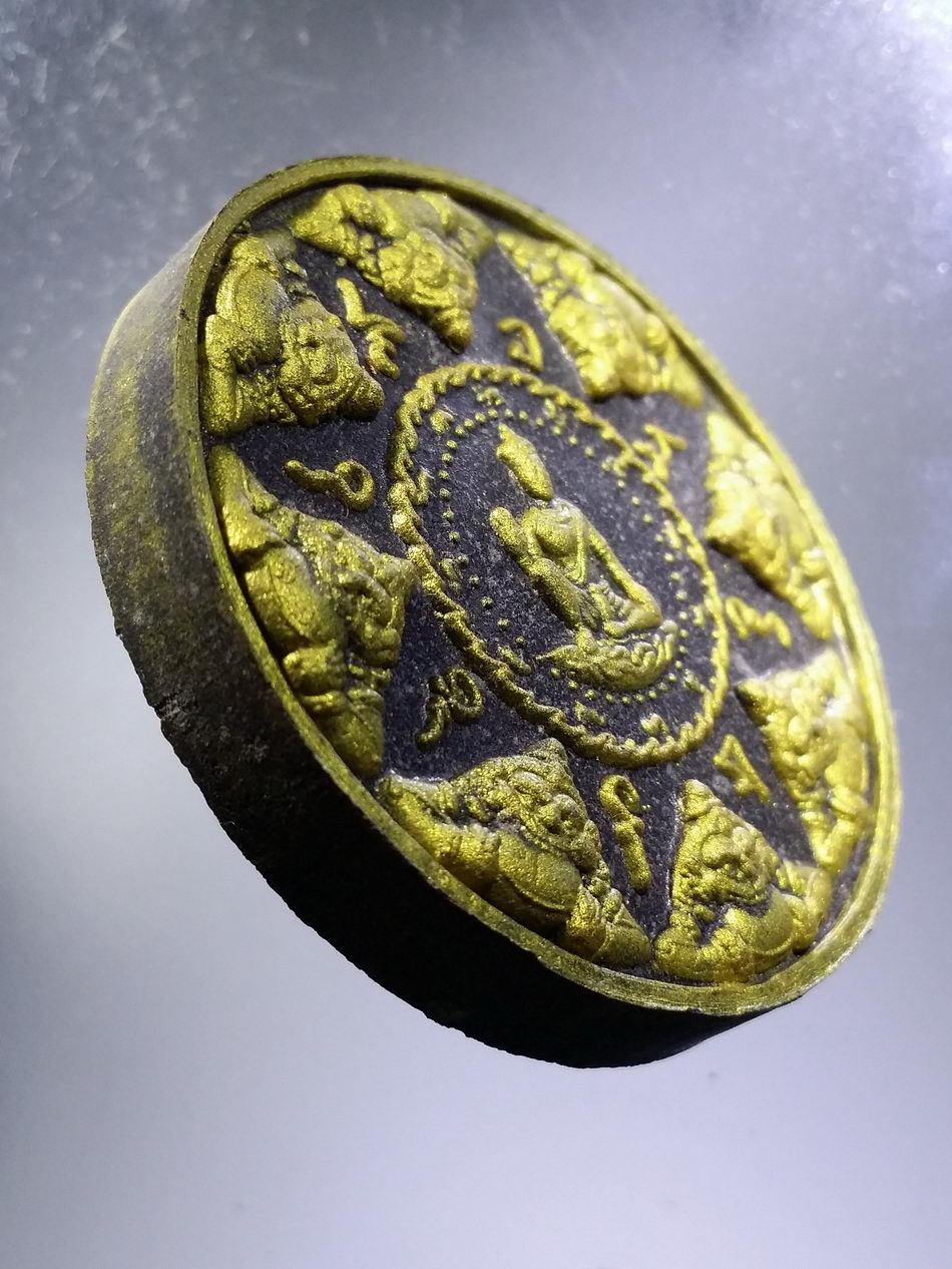 รหัสสินค้า พระมีกล่อง 3682 พระเทวราชโพธิสัตว์ จตุคามรามเทพ เนื้อว่านดำปัดทอง รุ่นสรงน้ำ พลังแผ่นดิน พิมพ์ใหญ่