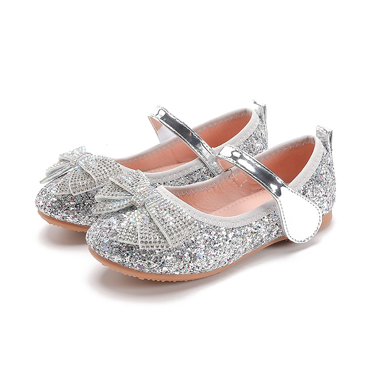 Shoe1504- รองเท้าคัชชูเด็กเล็ก-เด็กโต รองเท้าคัชชูเด็กหญิง แต่งโบว์หน้าสวยหรู ไม่มีส้น ใส่สบาย (ความยาววัดจากพื้นภายใน ให้ใช้ความยาวเท้า +0.5 cm.แล้วแลือก)
