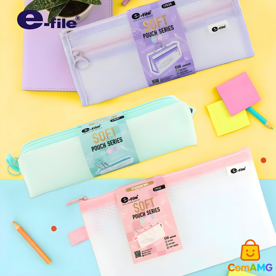 E-File กระเป๋าดินสอตาข่าย กระเป๋าซอฟท์ รุ่น CPK96 / CPK97 / CPK98 มีให้เลือกถึง 3 ขนาด 3 สี ออกบิลได้ พร้อมส่ง