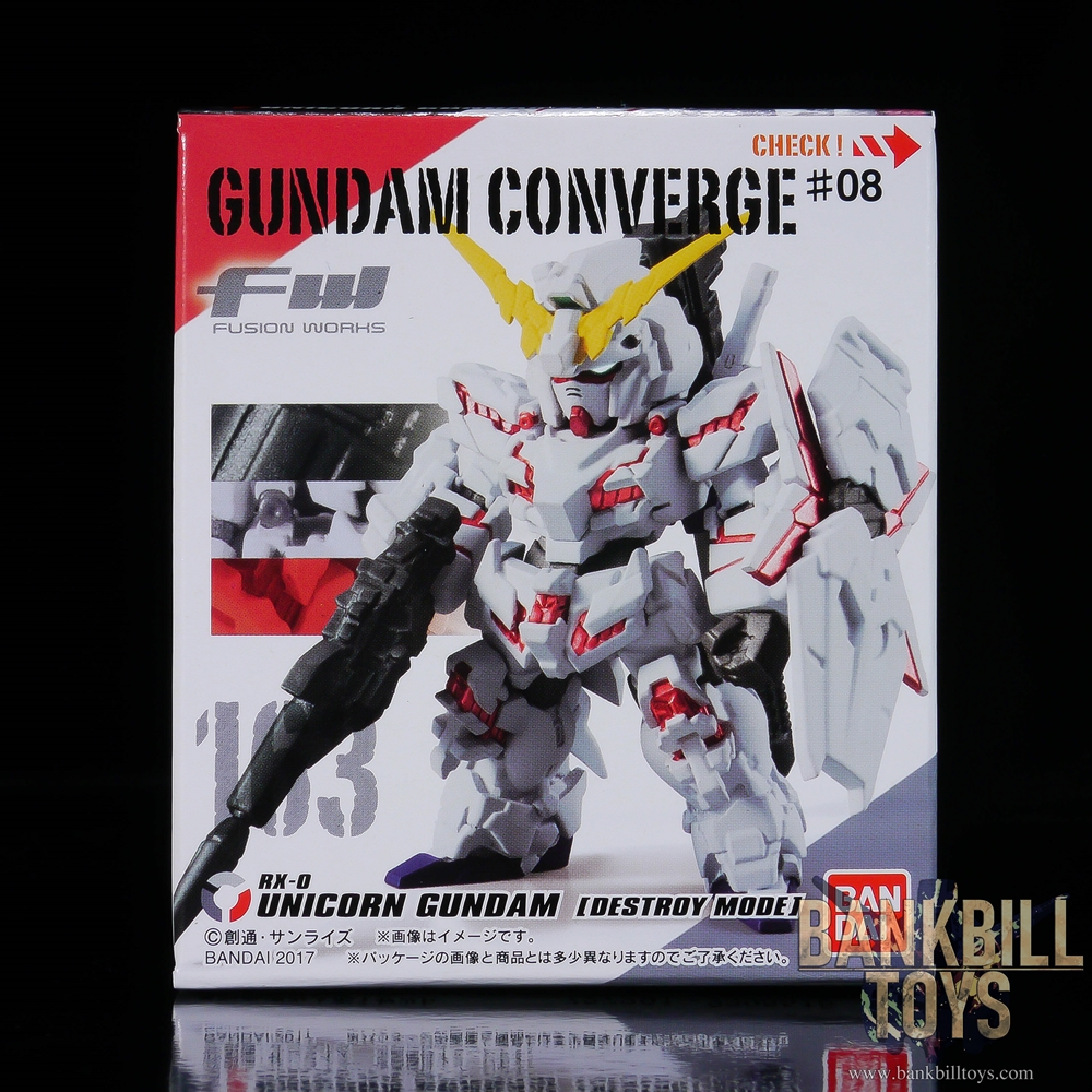 กันดั้ม Bandai Candy Toy FW Gundam Converge #08 No.163 RX-0 Unicorn Gundam [Destroy Mode]
