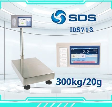 ตาชั่งดิจิตอล เครื่องชั่งน้ำหนักตั้งพื้น 300กิโลกรัม ความละเอียด 20กรัม แบบมีเครื่องพิมพ์สติกเกอร์ในตัว ยี่ห้อ SDS รุ่น IDS713 มี Built-In Printer ในตัว สามารถปริ้นสติ๊กเกอร์ได้