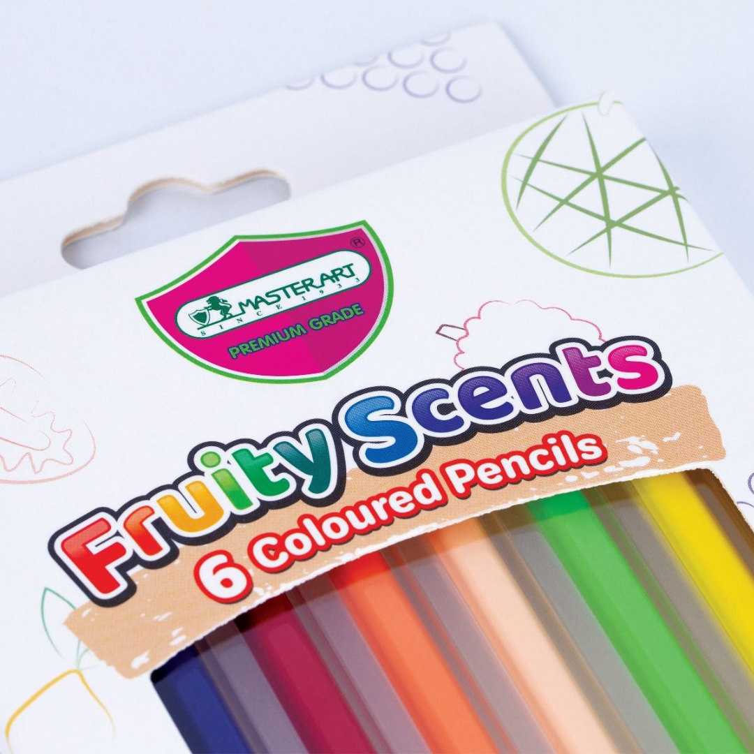 Master Art สีไม้ ดินสอสี มาสเตอร์อาร์ต มีกลิ่นหอม 6 สี 6 กลิ่น กลิ่นFloral กลิ่นFruity แถมกบเหลาในกล่อง พร้อมส่ง