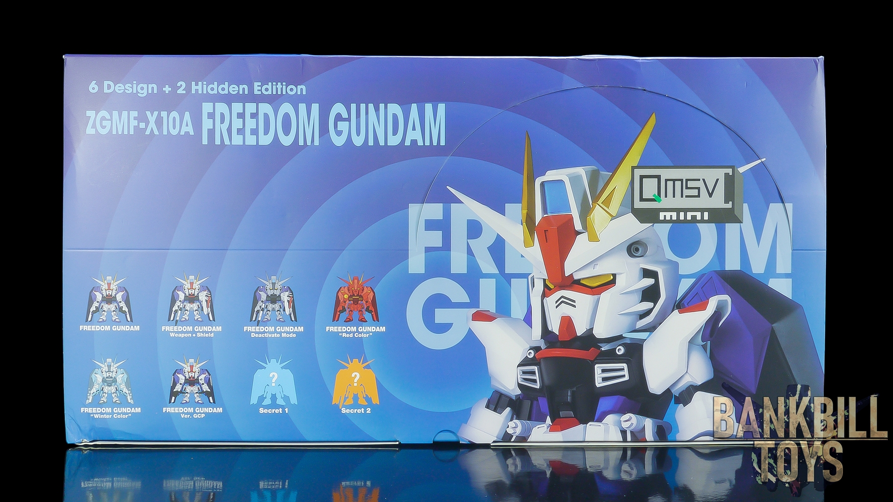 กันดั้ม Bandai Namco Trading Figure QMSV Mini ZGMF-X10A Freedom Gundam Box [8 Packs]