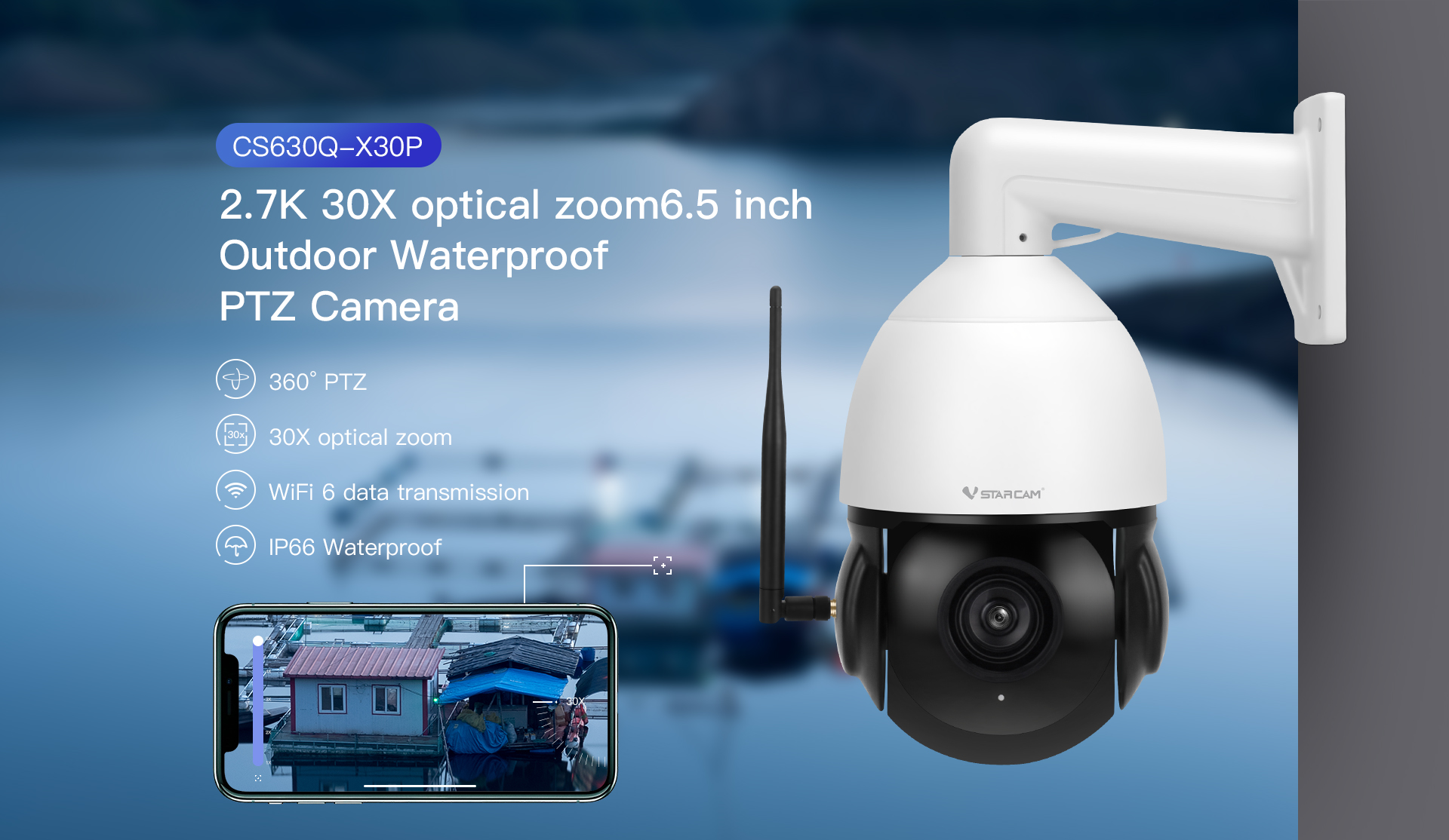 กล้องวงจรปิด Vstarcam CS630Q-X30P ภายนอก