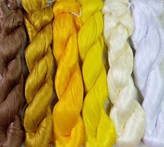 ไหมดิ้นเงา ไหมทำพู่ ไหมปัก สีสด ลื่น มันเงา Shiny Tassel Thread