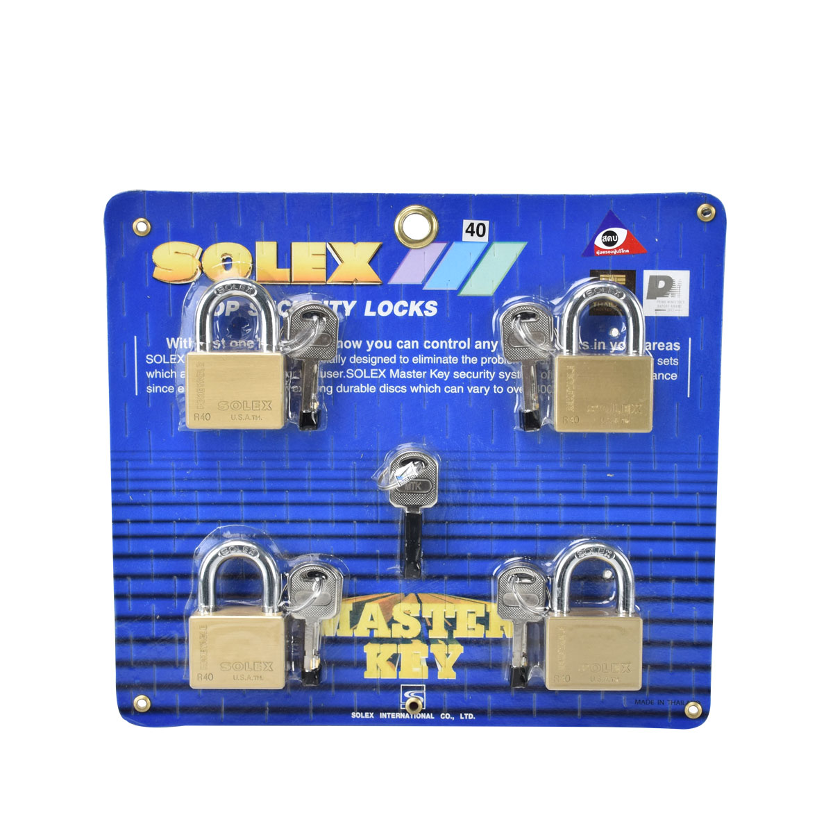 SOLEX กุญแจคล้อง 40มม. MTK 4:1 40 MM PLUS