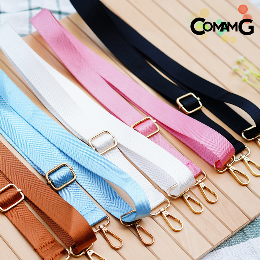 สายกระเป๋าผ้าไนลอน ผ้าลื่น สีพื้น