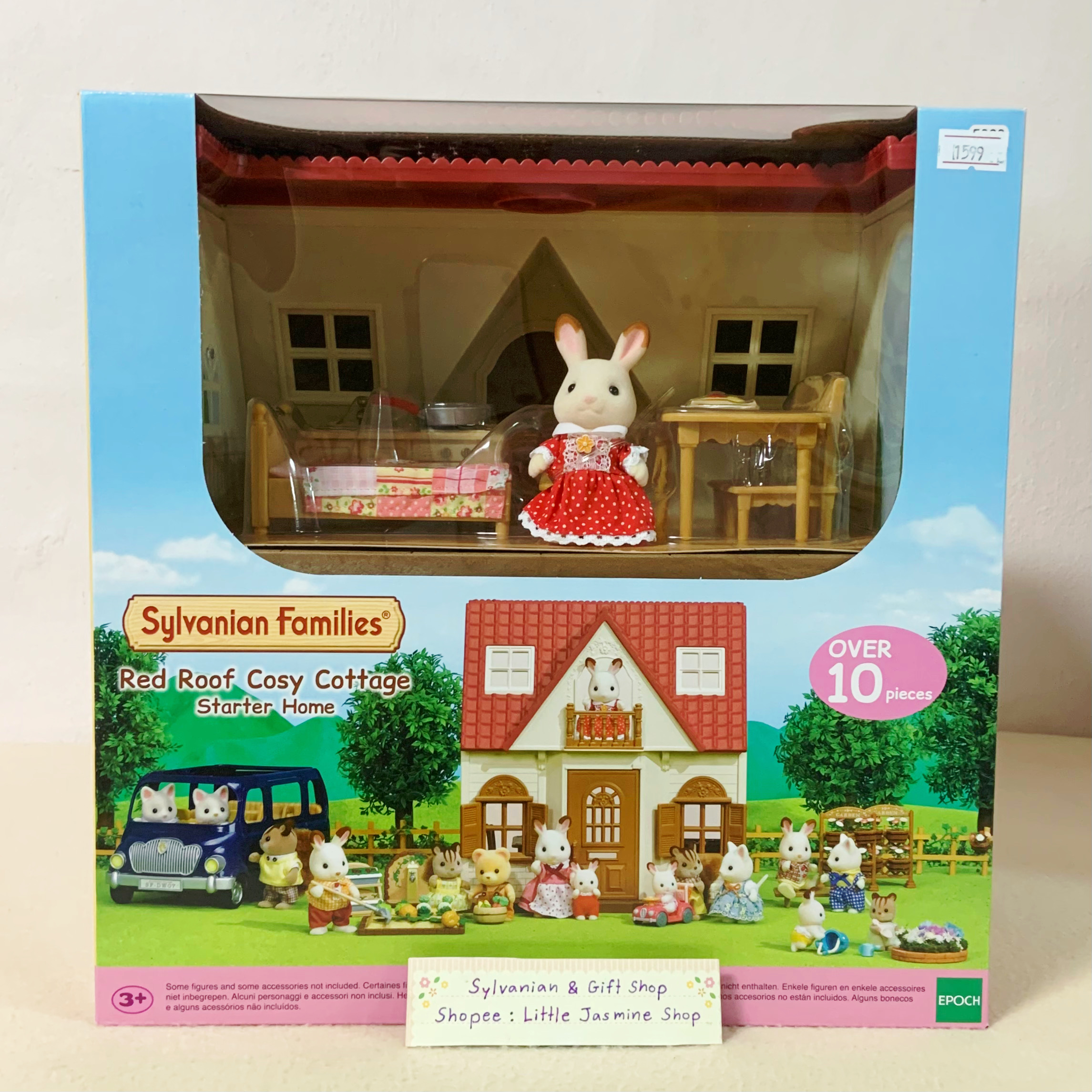 🏠 บ้านตุ๊กตาหลังแรกสำหรับผู้เริ่มต้นเล่นซิลวาเนียน พร้อมตุ๊กตากระต่าย และเฟอร์นิเจอร์ตกแต่งบ้าน ซิลวาเนียนแท้ Red Roof Cosy Cottage Starter Home : Sylvanian Families