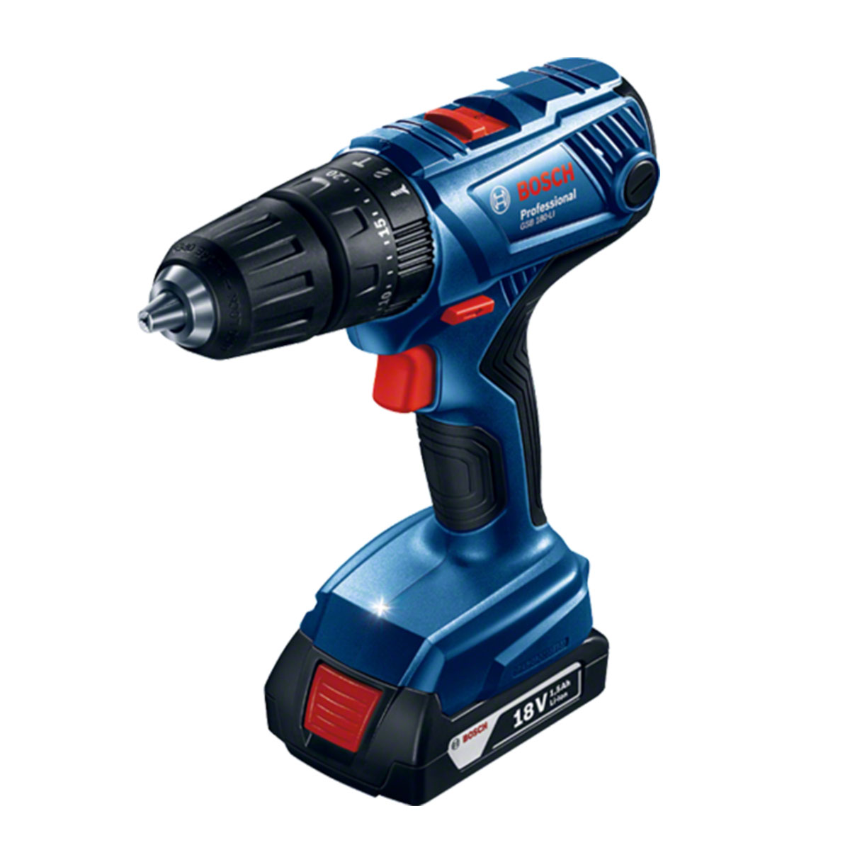 BOSCH สว่านไร้สาย18V 1.5 Ah 2xBatt GSB 180- LI