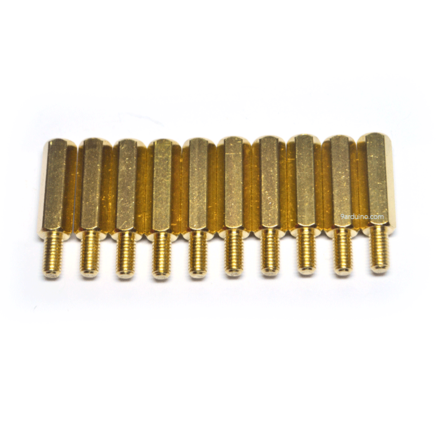 น๊อตทองเหลือง M3x15+6mm (10 ชิ้น)