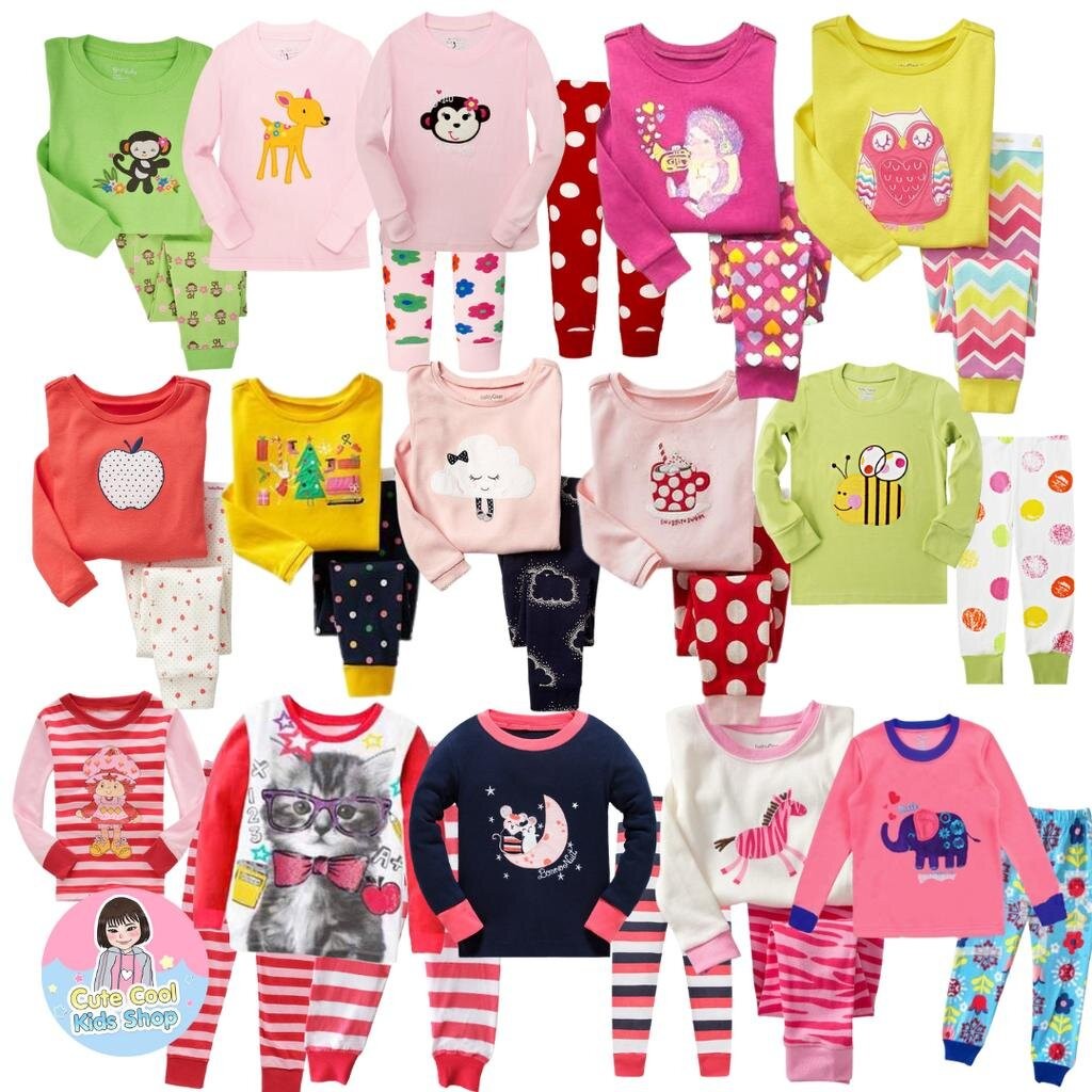 HUG-A ชุดนอนเด็กแขนยาวขายาว ผ้า Cotton 100% เนื้อนิ่ม