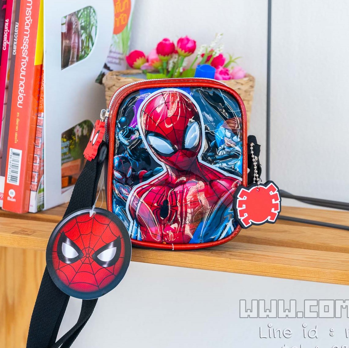 กระเป๋าสะพายสไปรเดอร์แมน ทรงสี่เหลี่ยม (Spider-man) ลิขสิทธิ์แท้