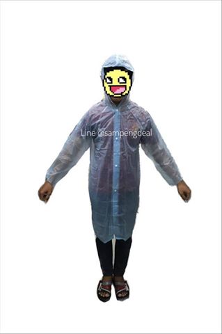 เสื้อกันฝนตัวยาว กระดุมหน้า ผ่าหน้ารุ่นพาสเทล026