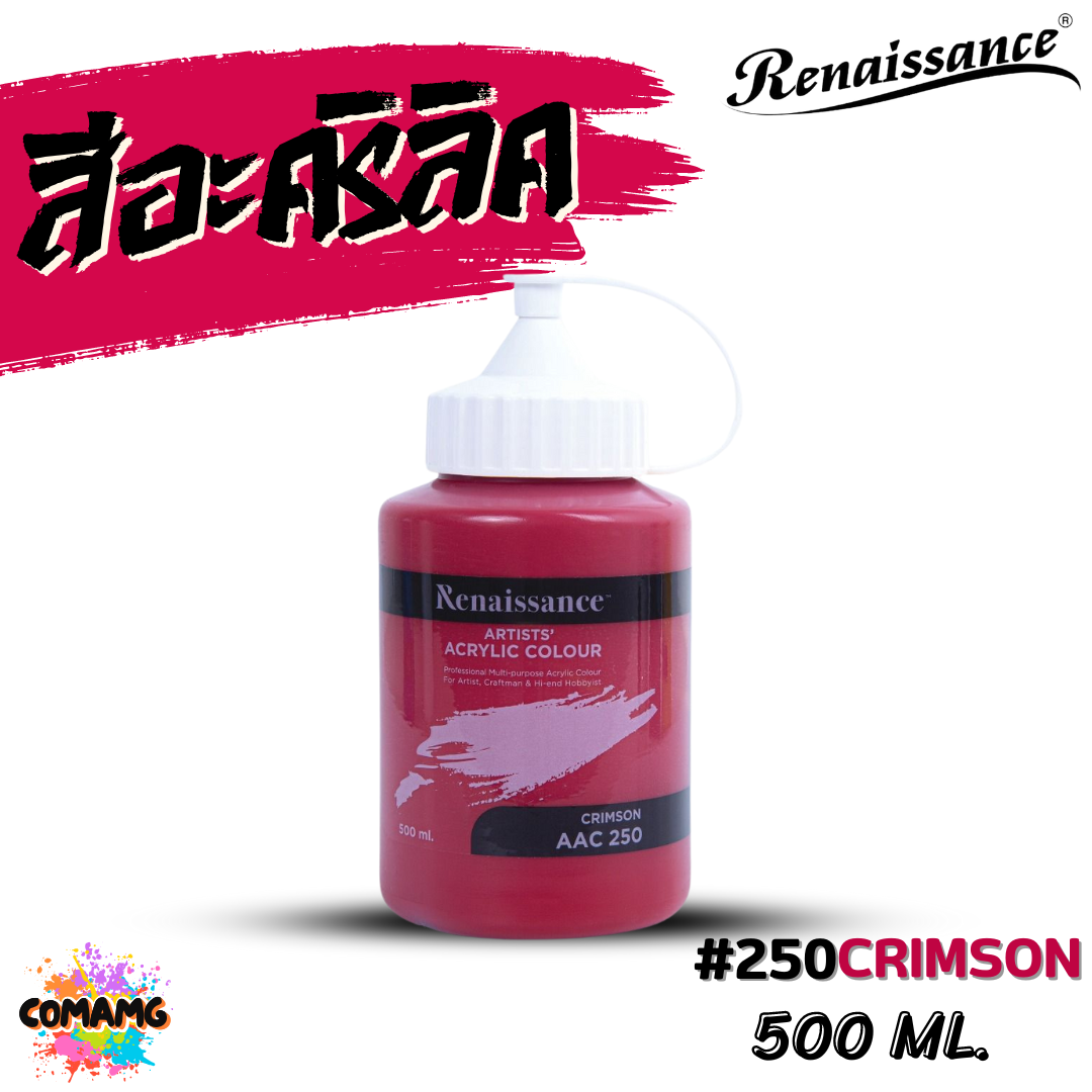 Renaissance สีอะคริลิค Artists acrylic color ขนาด 250-500 ml กันน้ำ สีเพ้นท์ พร้อมส่ง