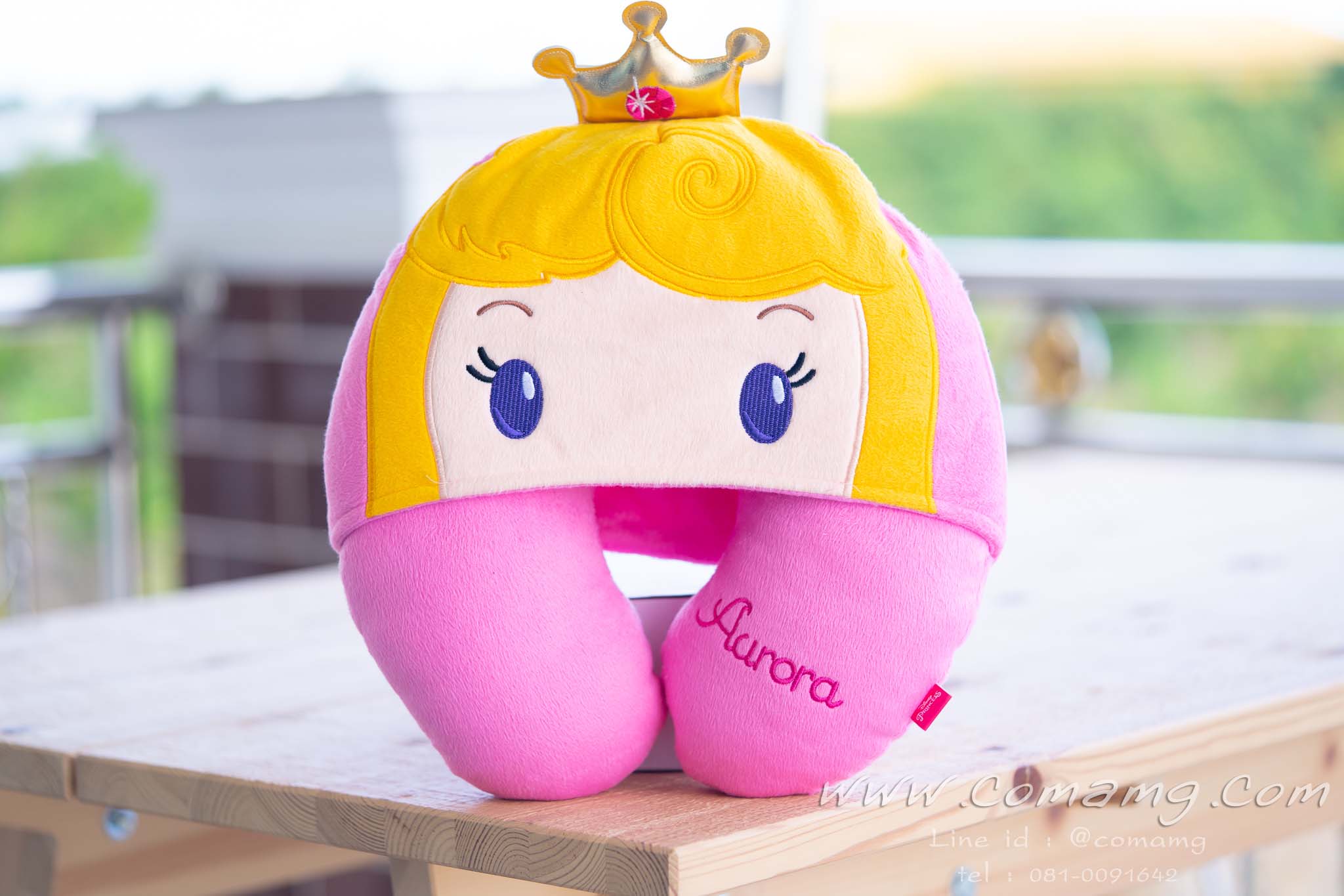 หมอนรองคอมีหมวก เจ้าหญิงแอเรียล จัสมิน อโลล่า สโนไวท์ เบล ซิลเดอร์เลล่า