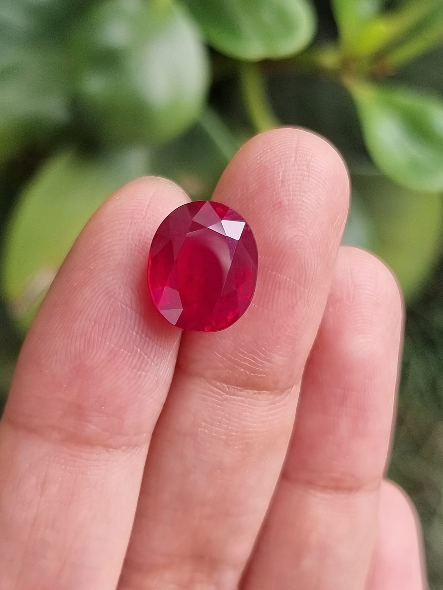 10.65กะรัต พลอยทับทิม เผาใหม่ทรงไข่