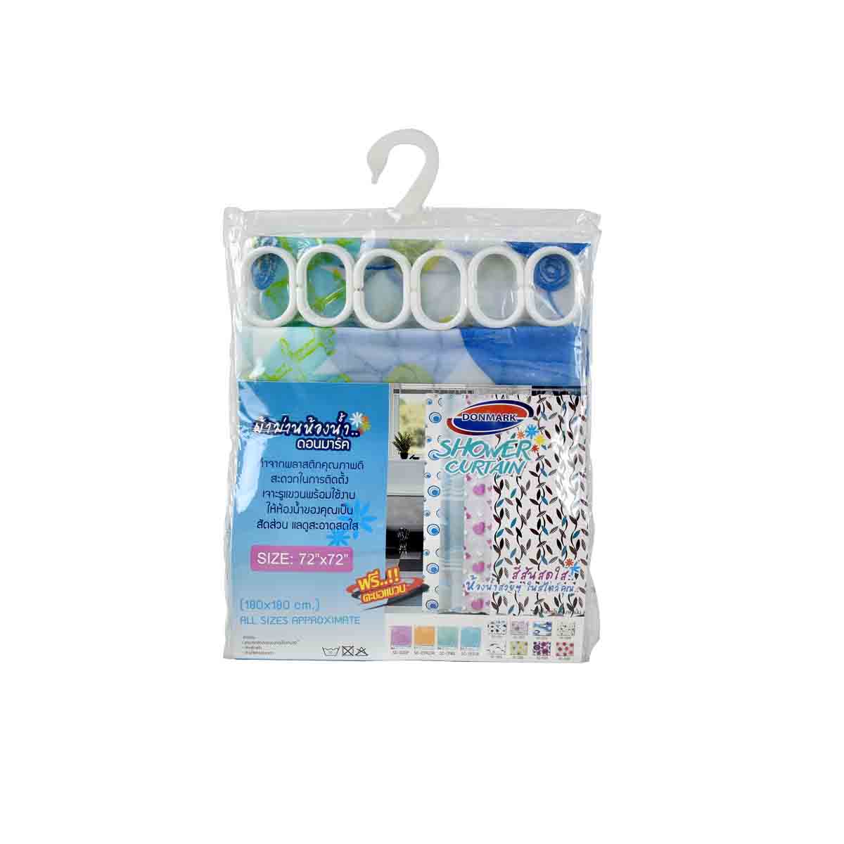 DONMARK ม่านติดห้องน้ำ ดอกไม้คละแบบ 180x180 CM. SC-021