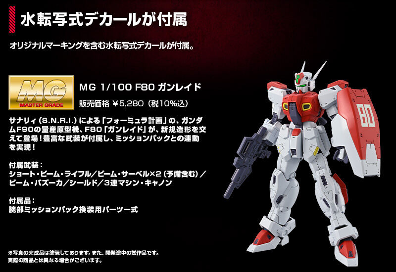 กันดั้ม Bandai Spirits Gunpla Premium Bandai Hobby Online Shop Limited F90 A to Z Project MG 1/100 F80 Gunraid