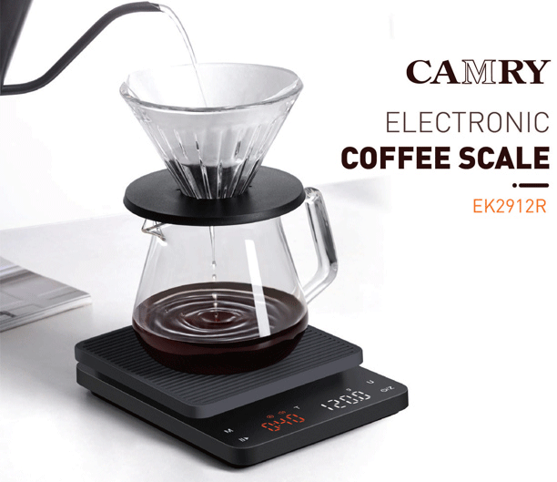 เครื่องชั่งตวงกาแฟดิจิตอล พิกัด 3kg ความละเอียด 0.1g ยี่ห้อ CAMRY รุ่น EK2912R