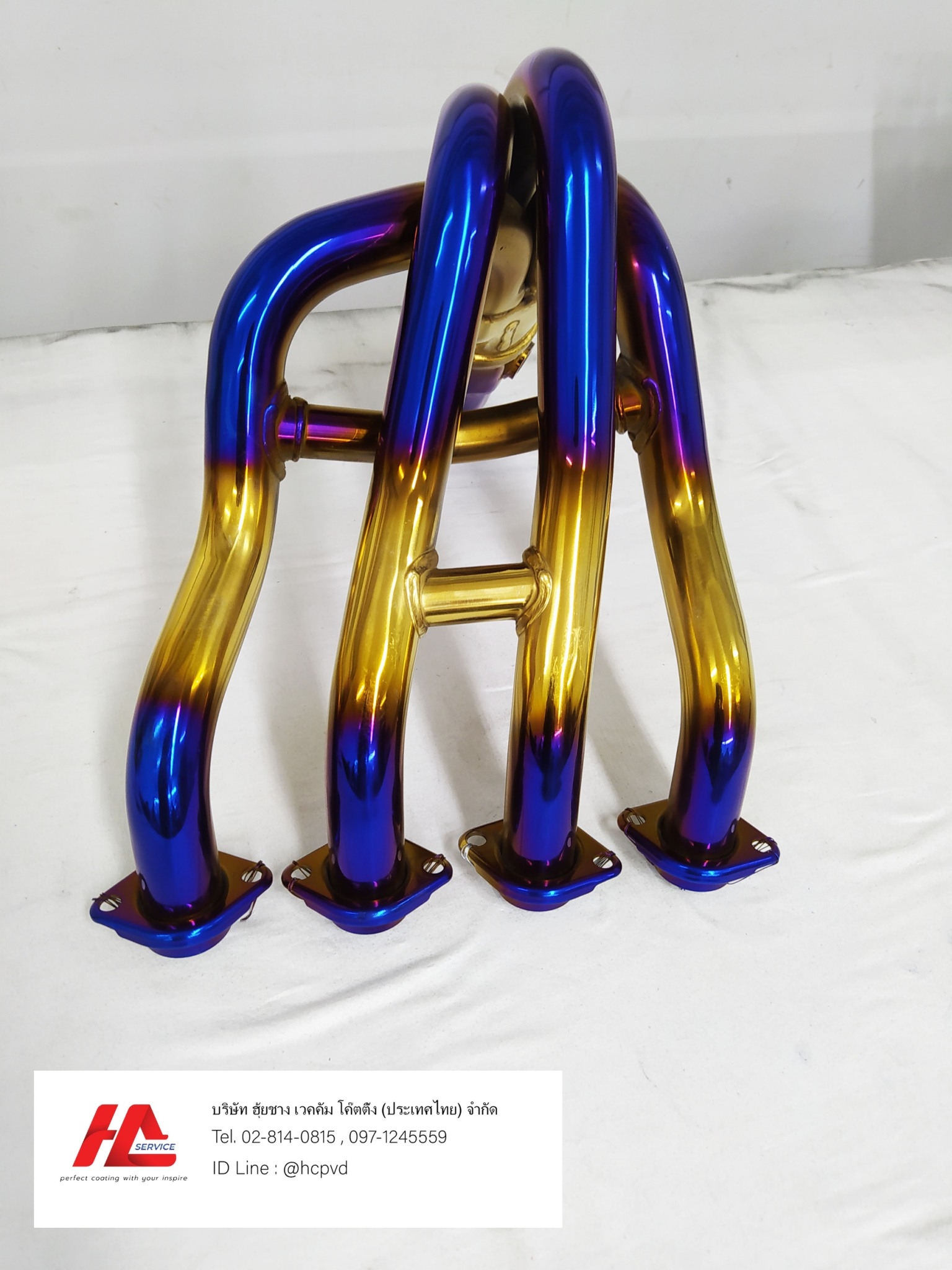 ตัวอย่างงานเคลือบสี หัวท่อเรือ | PVD Coating