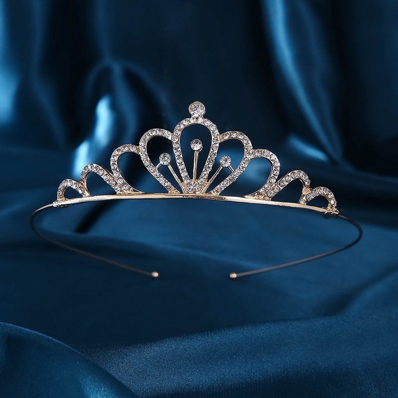 As6001- มงกุฏเพชรสวยแวววาว แบบคาดผมโลหะดัดทรงได้เล็กน้อย สำหรับเด็กอายุ 2-14 ขวบ หรือเด็กโตก็ได้