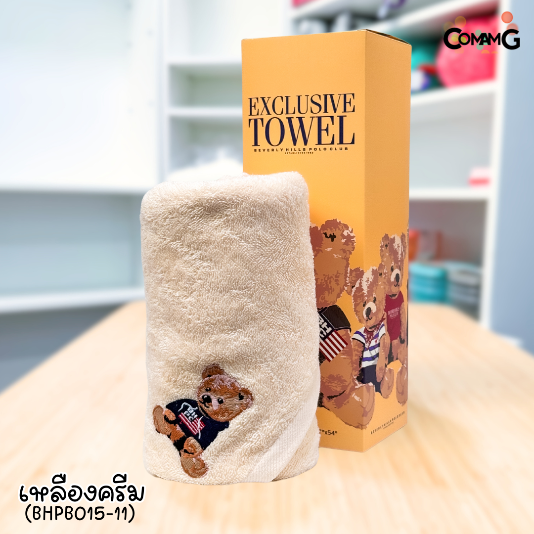 ผ้าขนหนูpolo ผ้าเช็ดตัว Beverly Hills Polo Club Classic Bear ของแท้พร้อมกล่อง สินค้าพร้อมส่ง