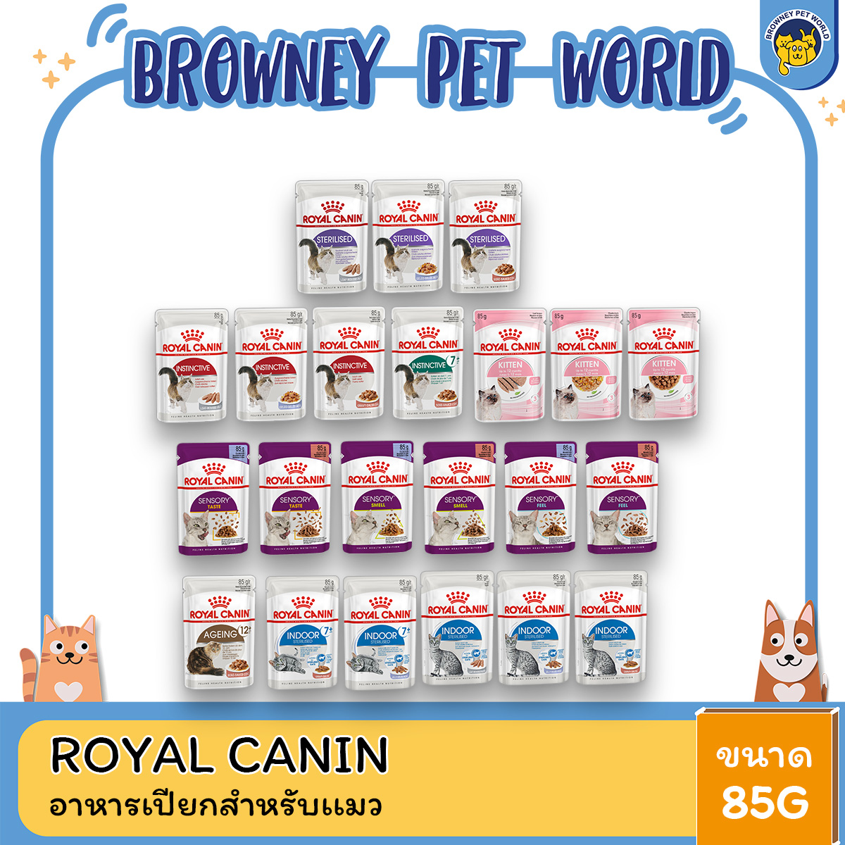 [ยกกล่อง 12 ซอง] Royal Canin Pouch Gravy Jelly Loaf โรยัล คานิน อาหารเปียกแมว อายุ 2 เดือนขึ้นไป สูตร FHW ขนาด 85g