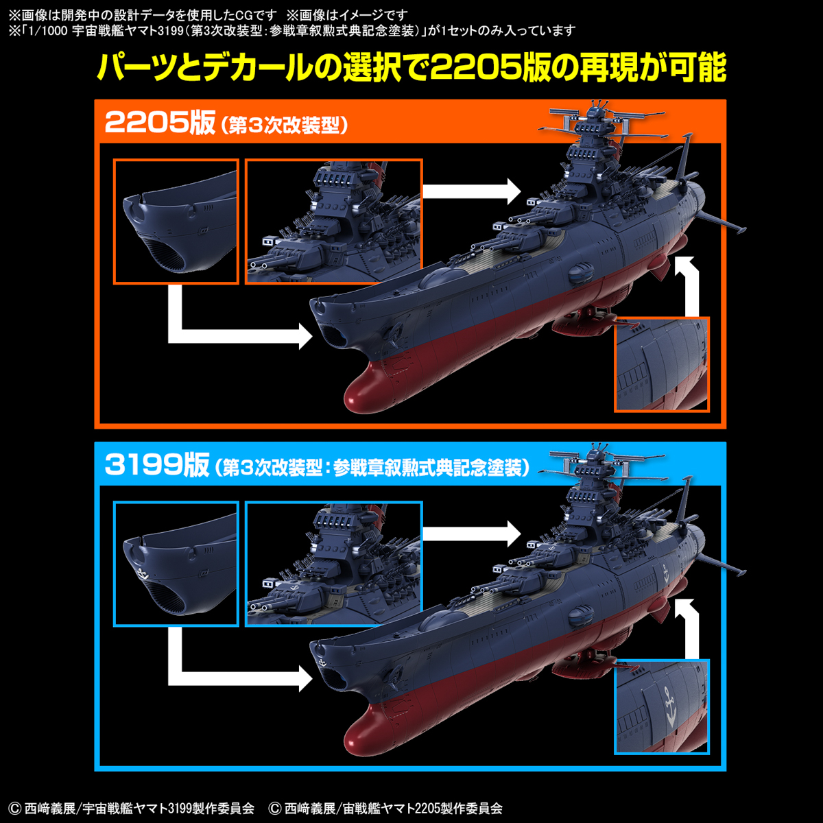 <Preorder ปิดรับวันที่ 15/6/2024 > 🔔เปิดรับPreorder มัดจำ 100 บาท 1/1000 Space Battleship Yamato 3199 (Third Renovation Type: Painting to Commemorate the Battle Medal Ceremony)