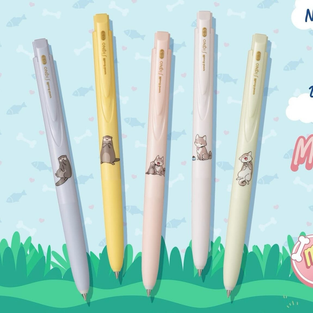 UNI Ball ปากกาเจล SIGNO RT1 Limited ลายคู่หูสุดคิ้วท์ Mugi Piyoko หัวขนาด 0.5mm 0.38mm หมึกสีน้ำเงิน พร้อมส่ง