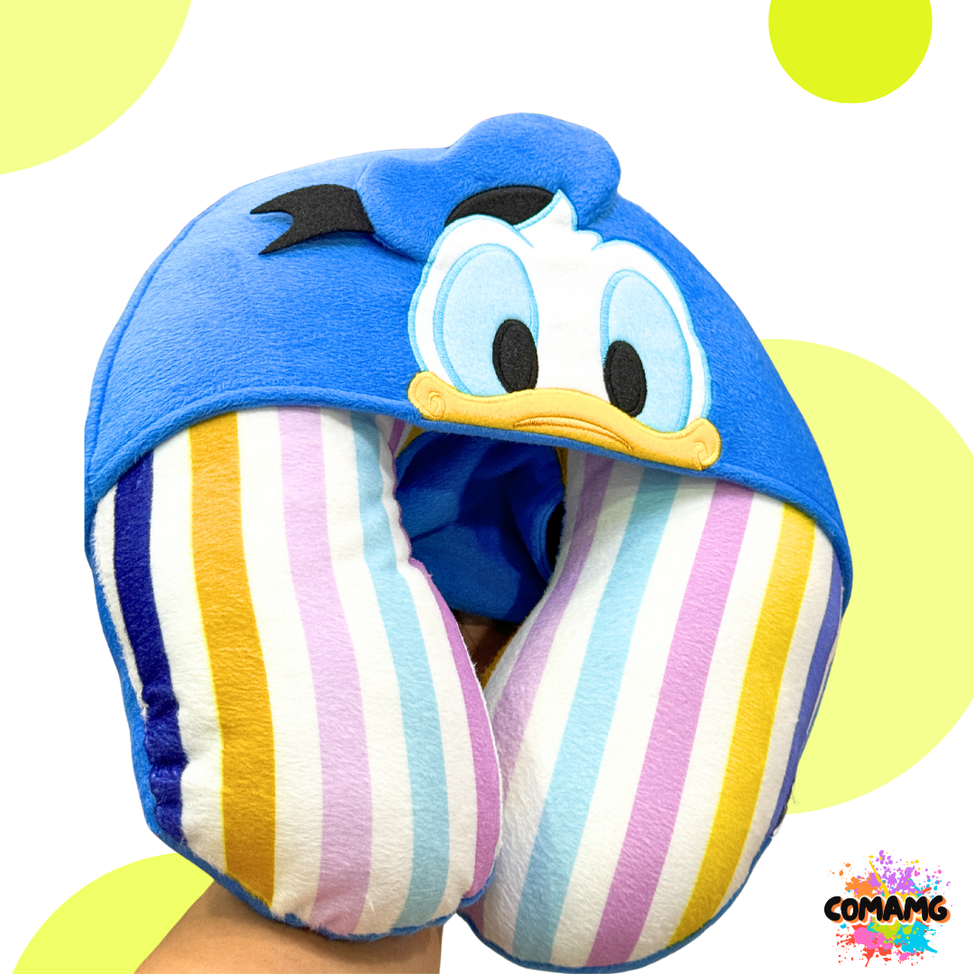 Donald Duck หมอนรองคอ แบบมีหมวก โดนัลด์ดั๊ก เดซี่ดั๊ก รุ่นลายทาง (Daisy) ลิขสิทธิ์แท้