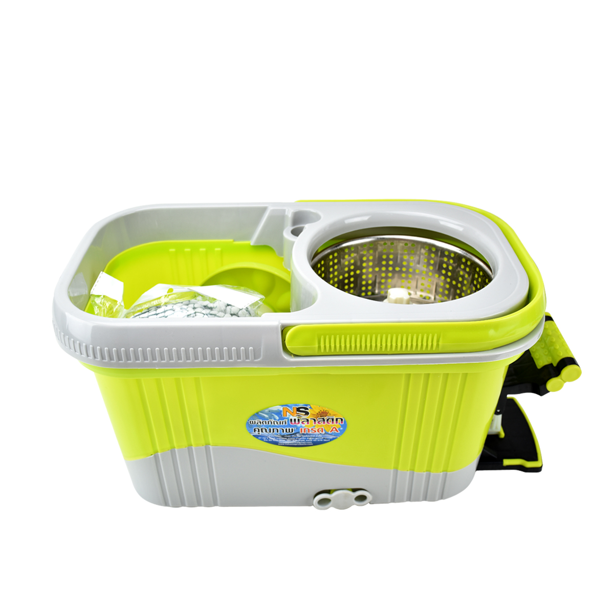 ถังม็อบปั่นแห้ง ใช้มือกด/เท้าเหยียบ(เขียว) [S15]