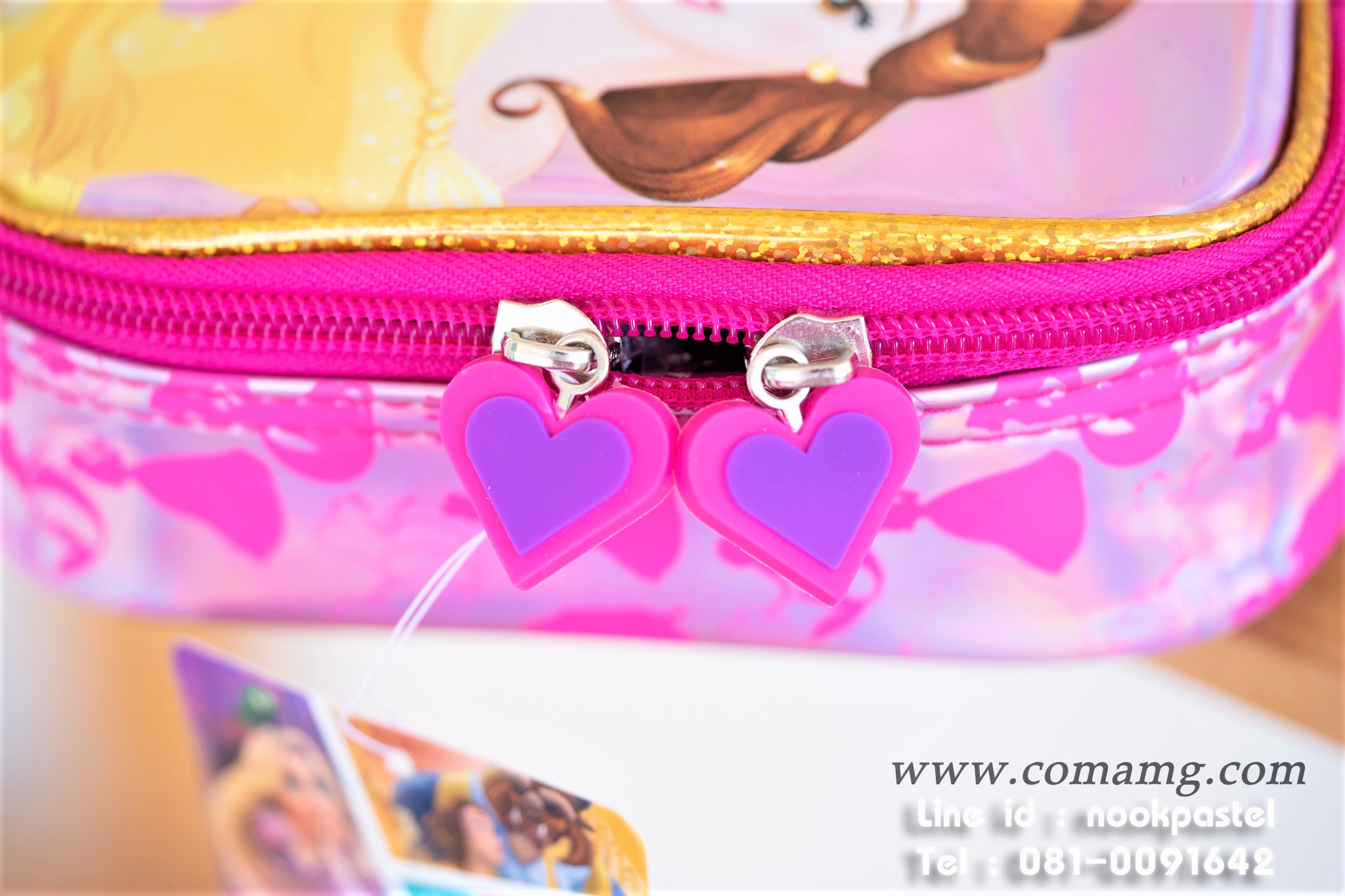 กระเป๋าใส่ดินสอลายเจ้าหญิงแอเรียล&ราพันเชล&เบล(Disney Princess) ลิขสิทธิ์แท้