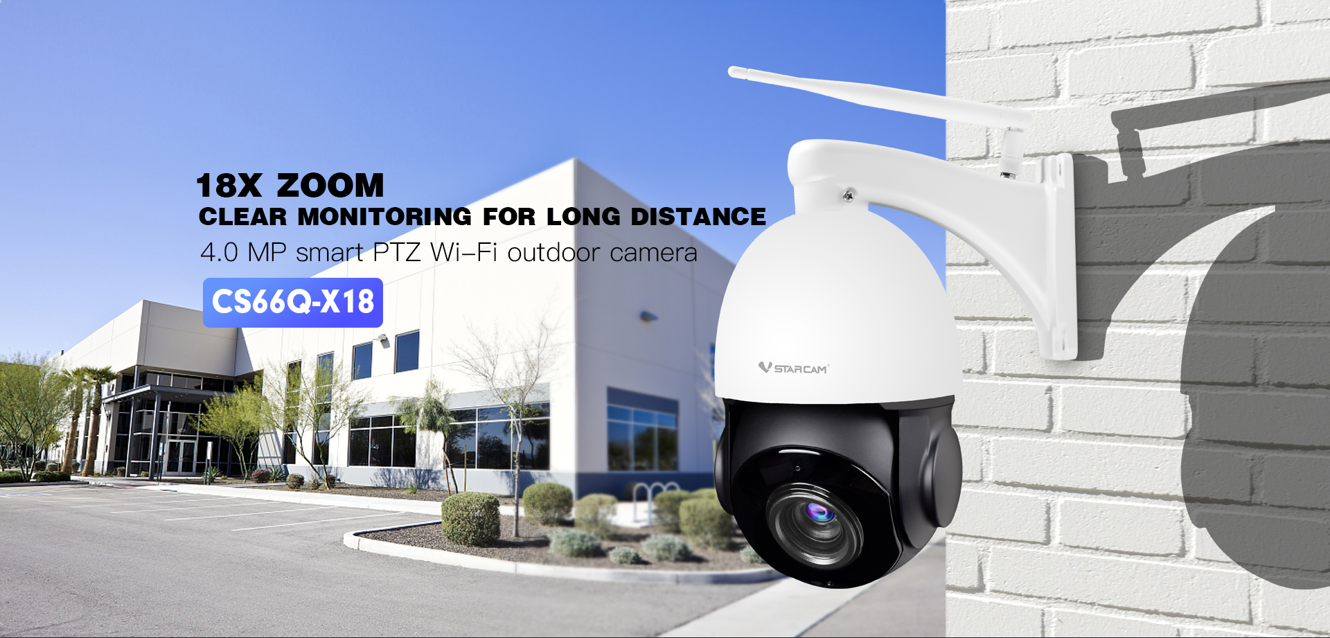 กล้องวงจรปิด Vstarcam รุ่น CS66Q-X18 (Outdoor) กันน้ำ ซูมได้ 18 เท่า