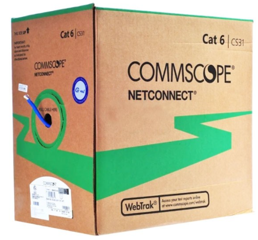 COMMSCOPE 884022314/10 (AMP CBC-0007) CAT 6 Indoor UTP Cable 23 AWG, Bandwidth 250MHz, CMR Blue Color 305 M./Pull Box