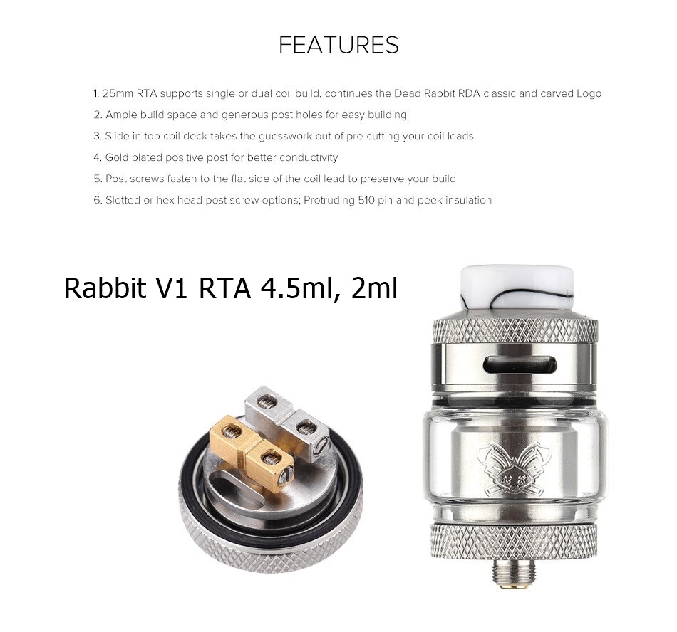 แก้วอะไหล่ Glass Tube for Dead Rabbit RTA 25mm 4.5ml ใส่กับอะตอมรุ่น V2 ไม่ได้