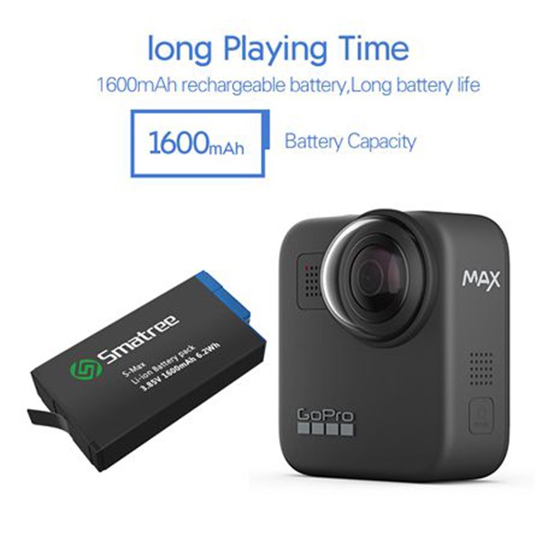 GoPro Max Smatree Battery x 2 รับประกัน 1 ปี