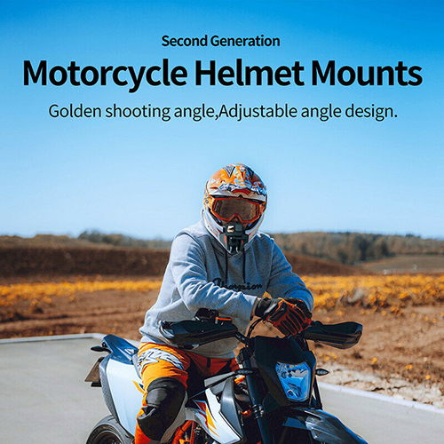 Telesin Motorcycle Helmet Chin Stand Mount Holder สายรัดคาง ที่ยึดติดหมวกกันน็อค สายรัดคางหมวกกันน็อค for GoPro / Phone
