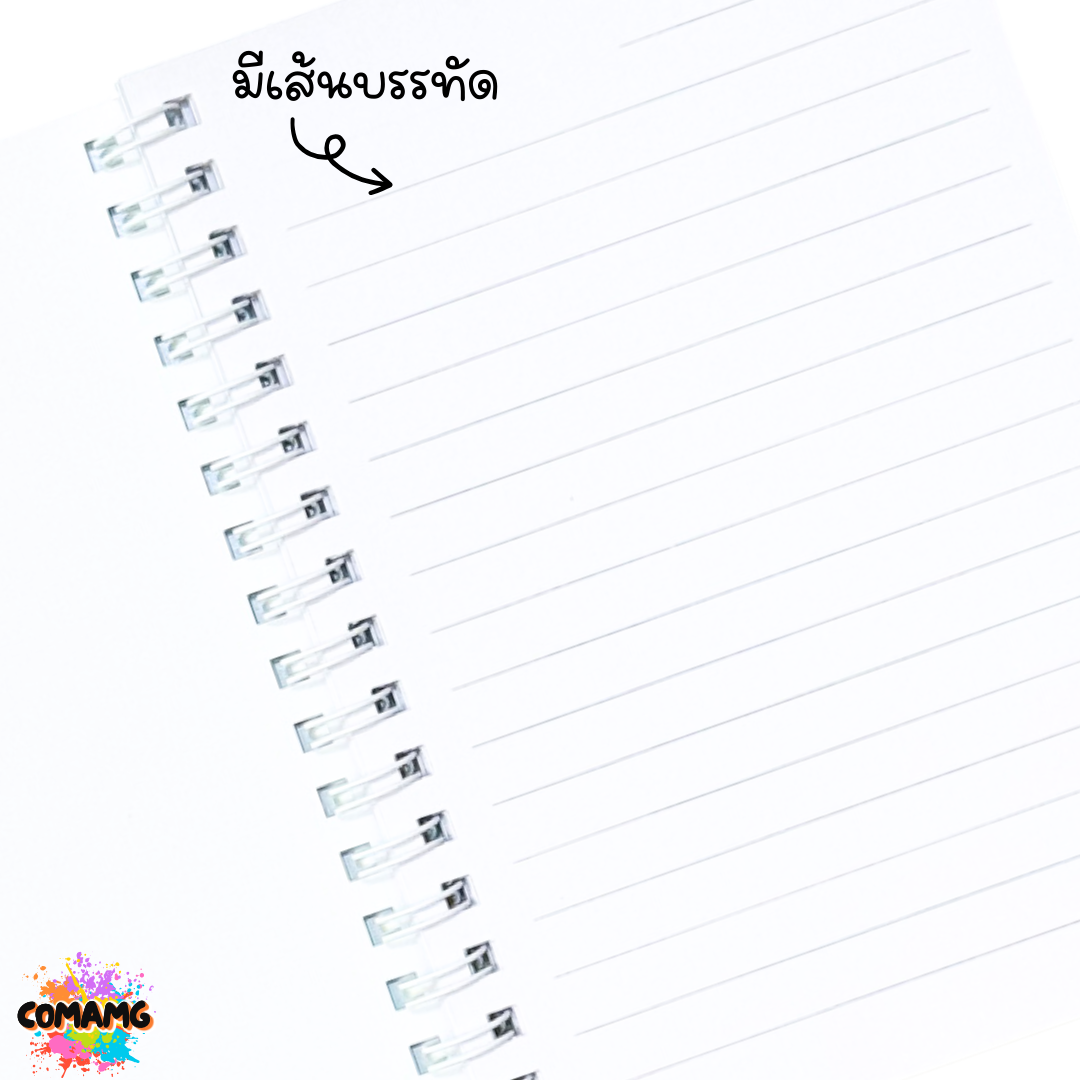 Elephant สมุดโน้ต สมุดริมลวด ปกกระดาษ ขนาดA6 หนา70แกรม มีเส้น รุ่น WM-102 คละสีส่ง