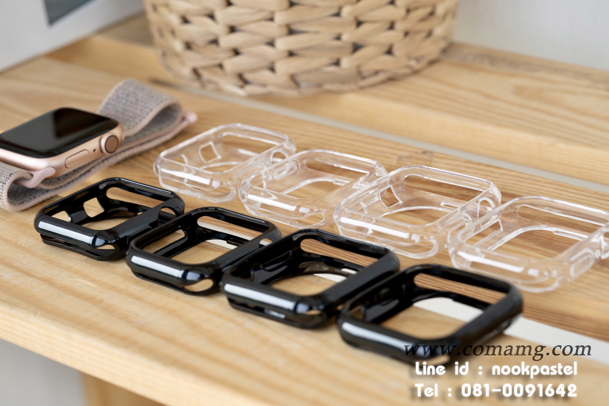 เคสซีลีโคนเปิดหน้าจอ Smart watch ซีลีโคนนิ่ม ขนาดหน้าจอ38/42/40/44/41/45MM สีใส-สีดำ สินค้าพร้อมส่ง