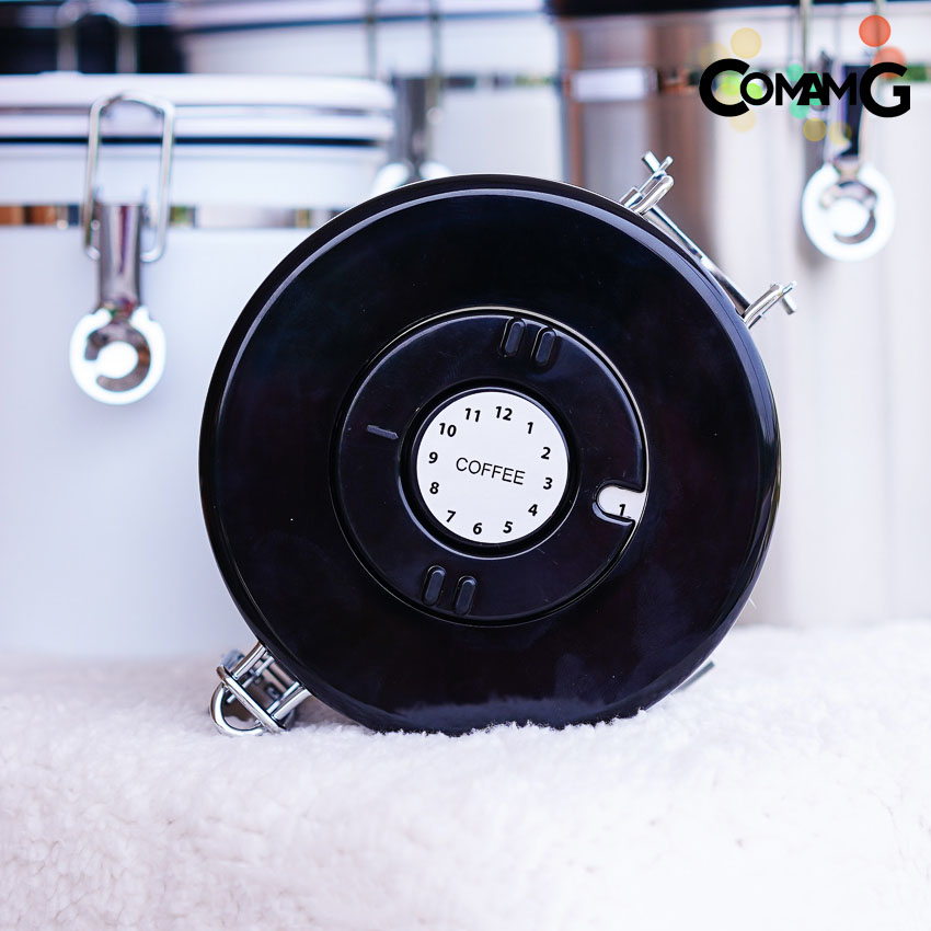 กระป๋องเก็บกาแฟ โหลใส่เมล็ดกาแฟ สแตนเลสแบบสูญญากาศ พร้อมช้อนตัก