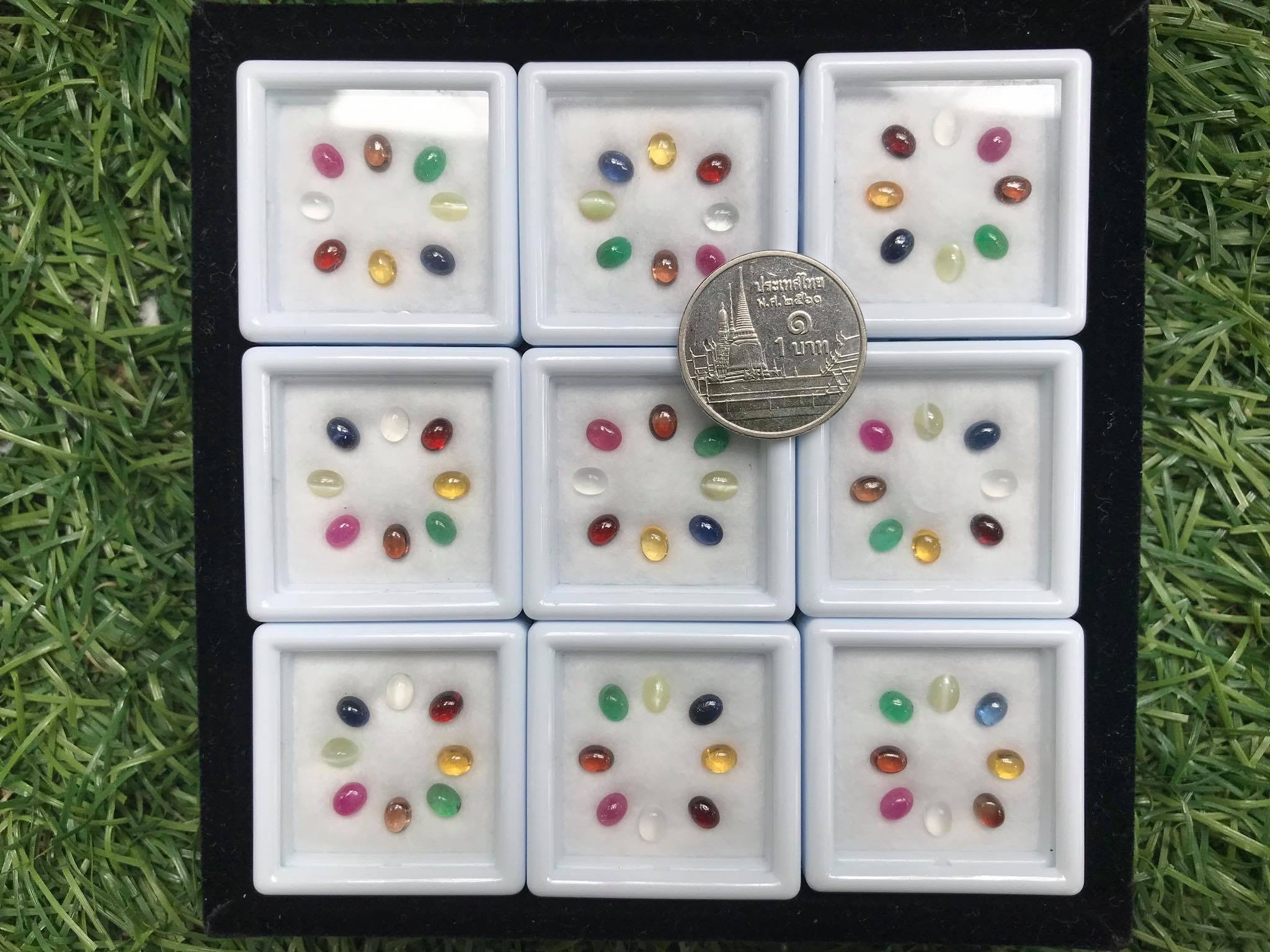 นพเก้าไข่หลังเบี้ย 4x3 mm. 1 ชุด