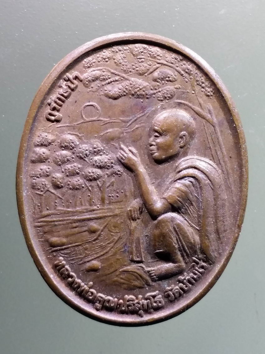 antig FB 449 เหรียญหลวงพ่อคูณวัด บ้านไร่ รุ่น กูรักษ์ป่า ที่ระลึกโครงการปลูกป่าถาวรเฉลิมพระเกียรติ การปิโตรเลียมแห่งประเทศไทย สร้างถวาย