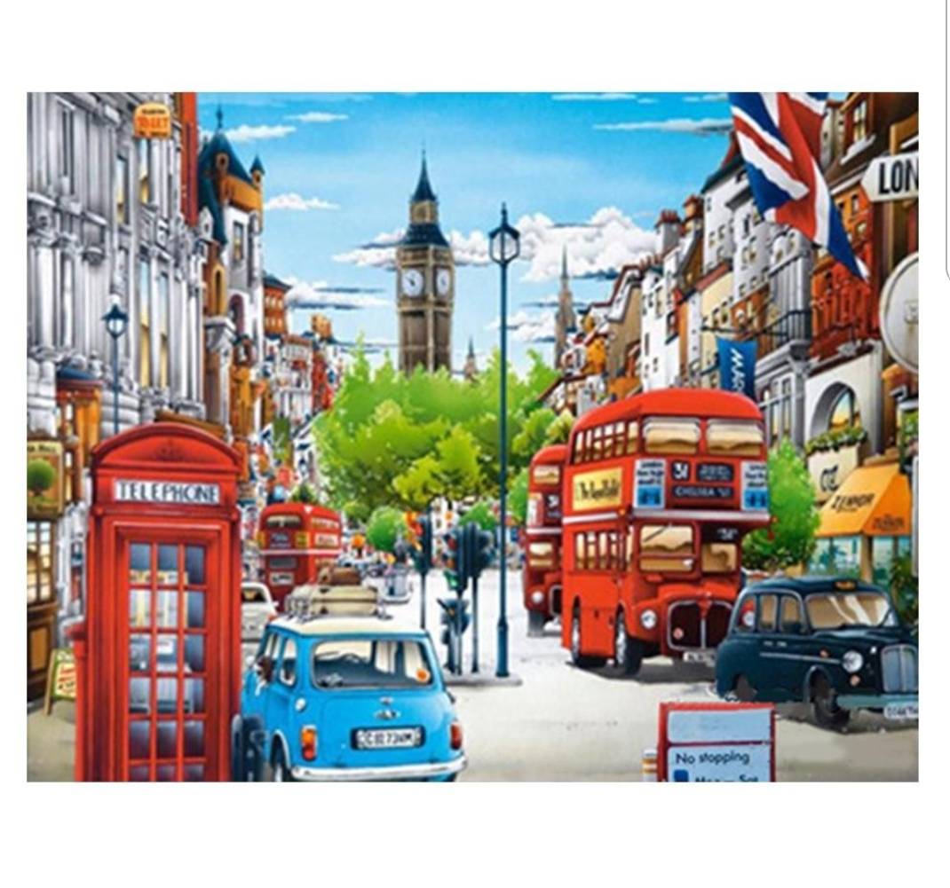 5D DIY Diamond Painting ไดมอนด์ครอสติส ลายเมืองหลวง ขนาด 30x40ซม.แบบใส่ซอง