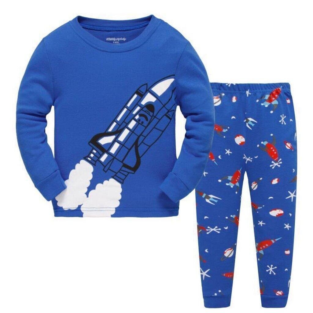 FAB-3 ชุดนอนเด็กผู้ชายแขนยาวขายาว ลายรถ จรวด เครื่องบิน