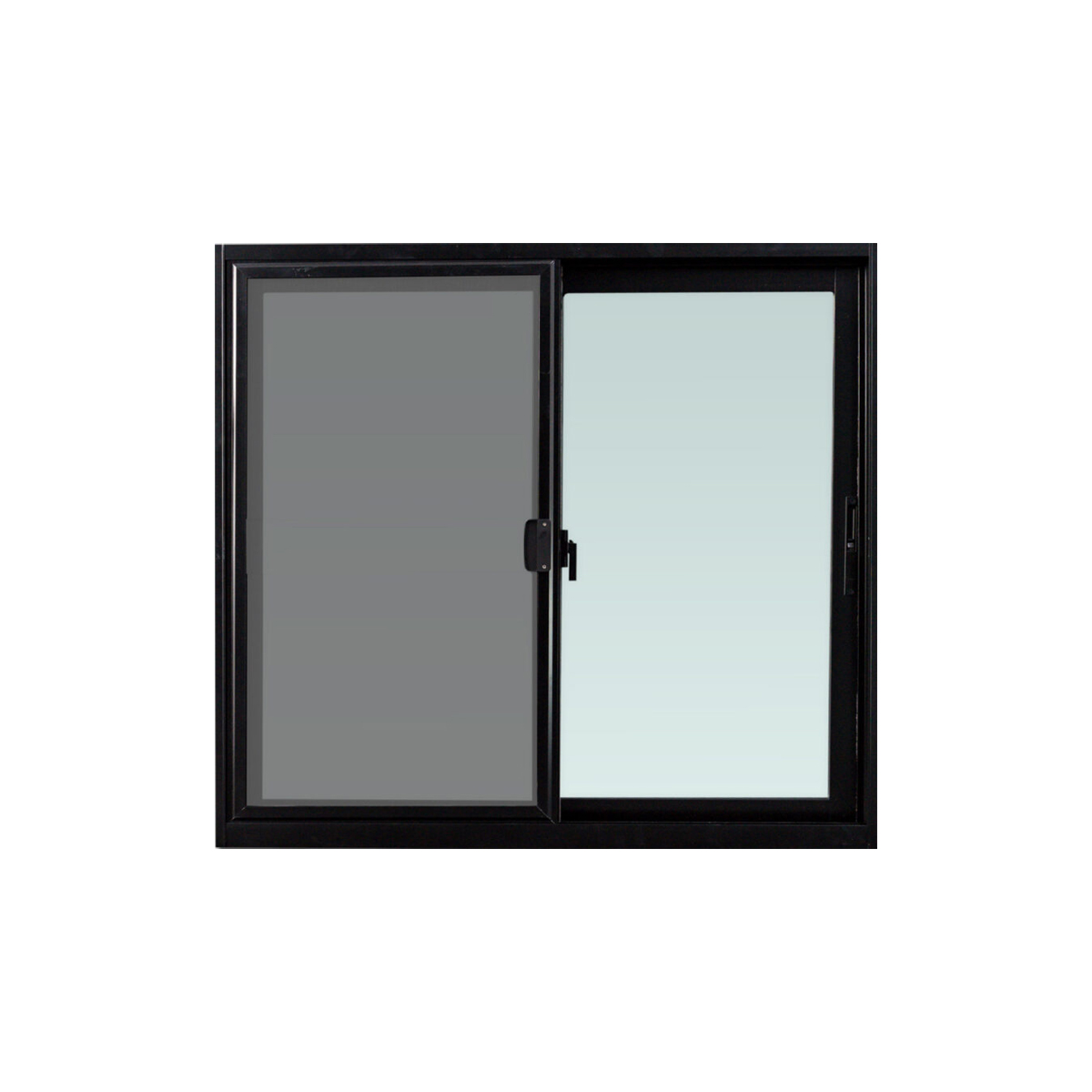 WindowAsia หน้าต่างอลูมิเนียม ECO บานเลื่อน สีดำ (ไม่มุ้ง) ขนาด 100x100