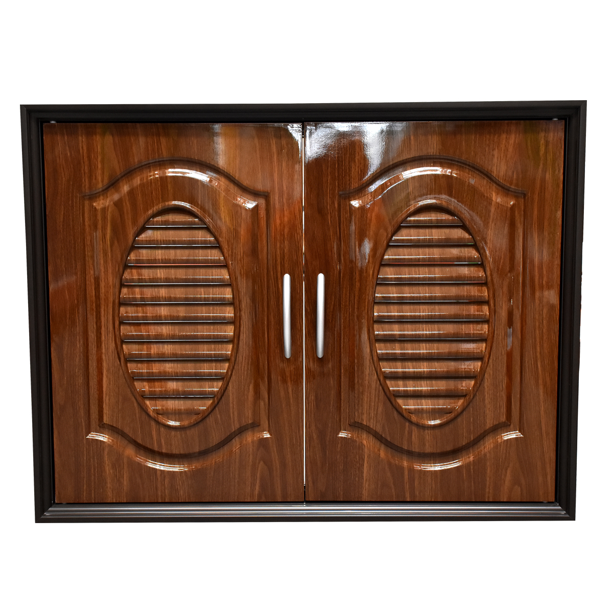 POLYWOOD ชุดบานซิงค์คู่รุ่น GOLD II ลายไม้ขนาด 85.5x65.5 ซม.(รวมวงกบ)